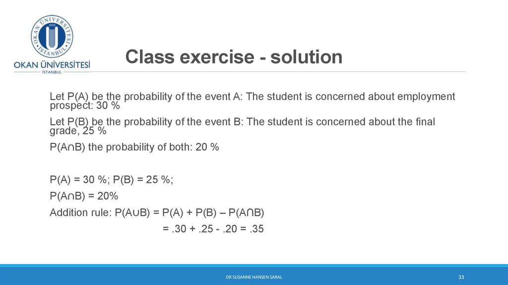 Class exercise - solution