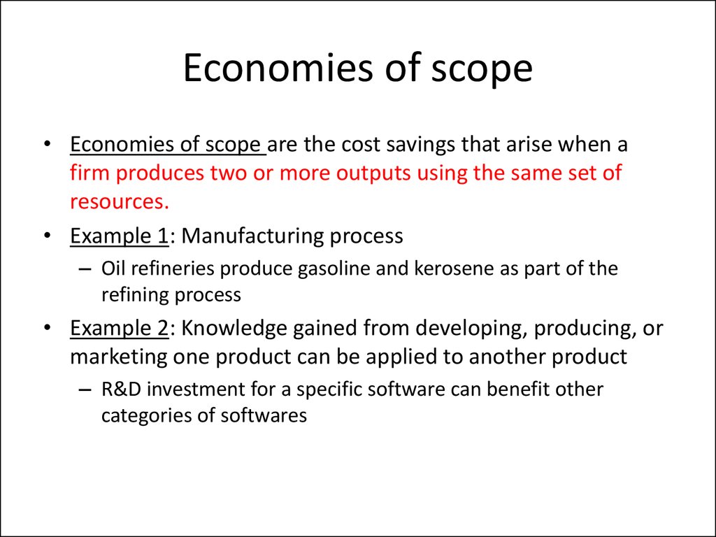 Economies of scope