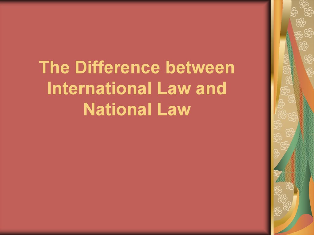 The Difference between International Law and National Law презентация