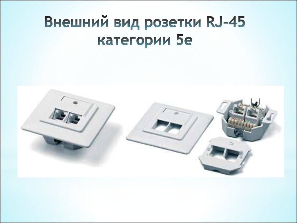 Внешний вид розетки RJ-45 категории 5е