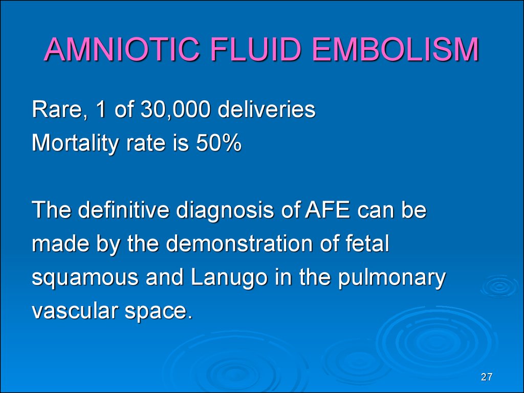 amniotic fluid embolism treatment