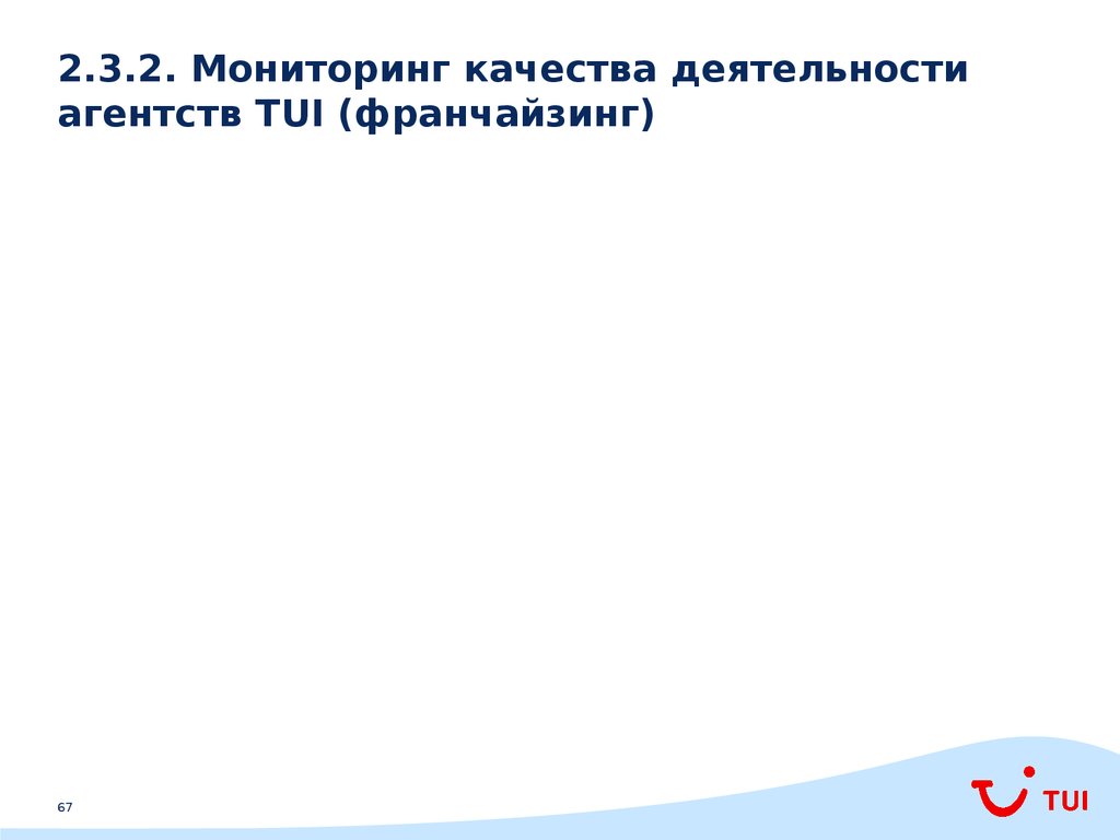2.3.2. Мониторинг качества деятельности агентств TUI (франчайзинг)