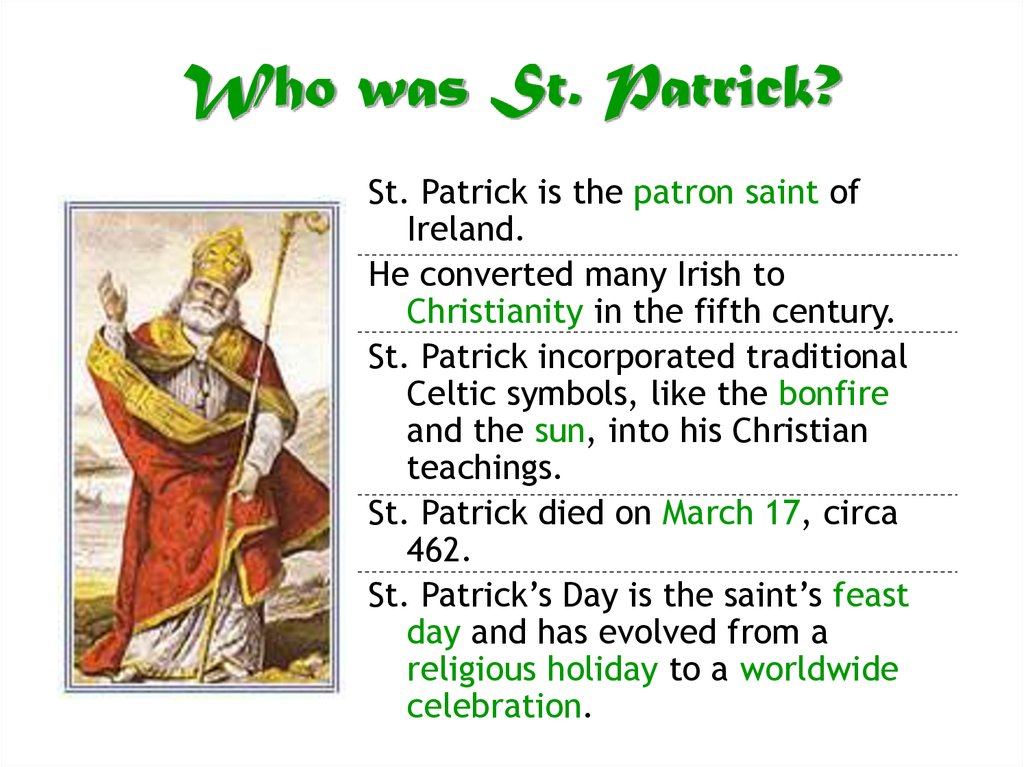 saint patricks day history summary on d