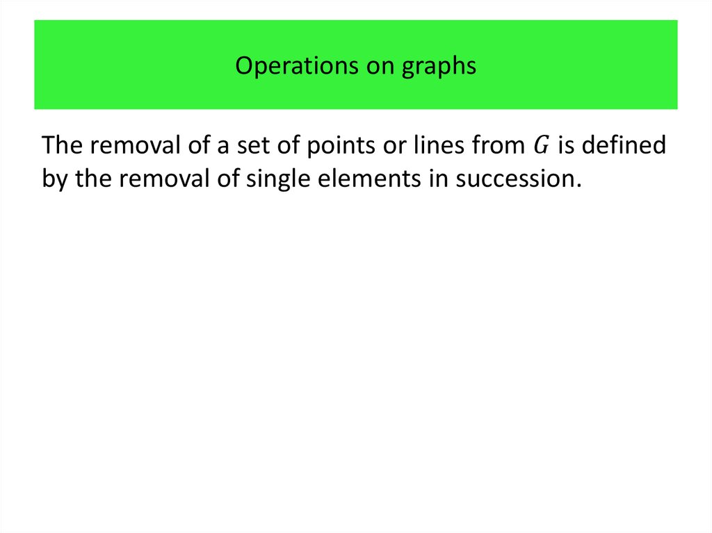 Operations on graphs