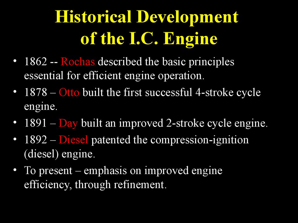 Historical Development of the I.C. Engine