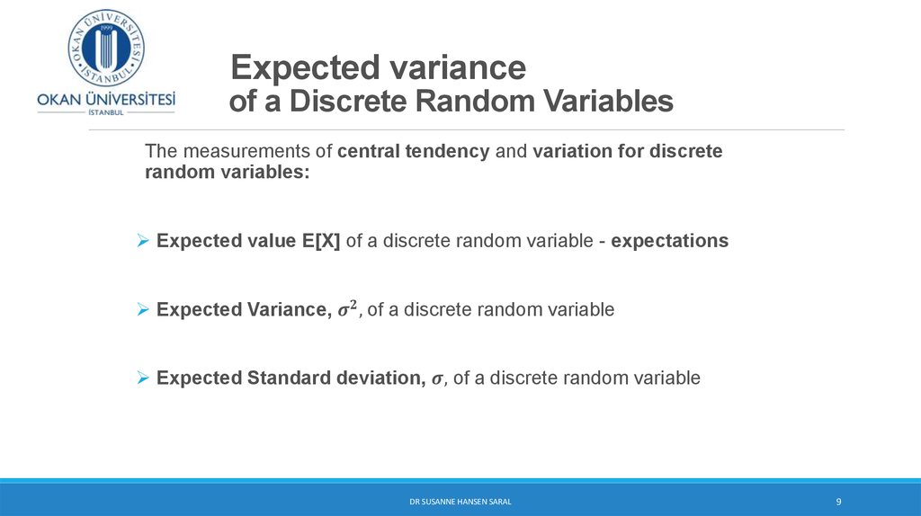 Expected variance of a Discrete Random Variables