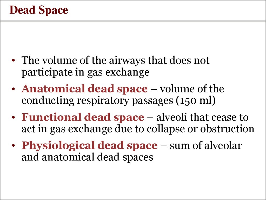 what is dead space in lungs