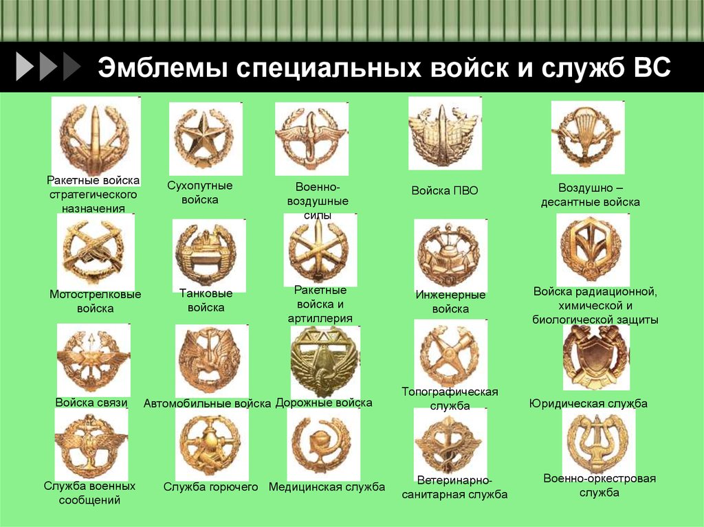 Эмблемы родов войск российской армии нового образца фото с названиями и описанием