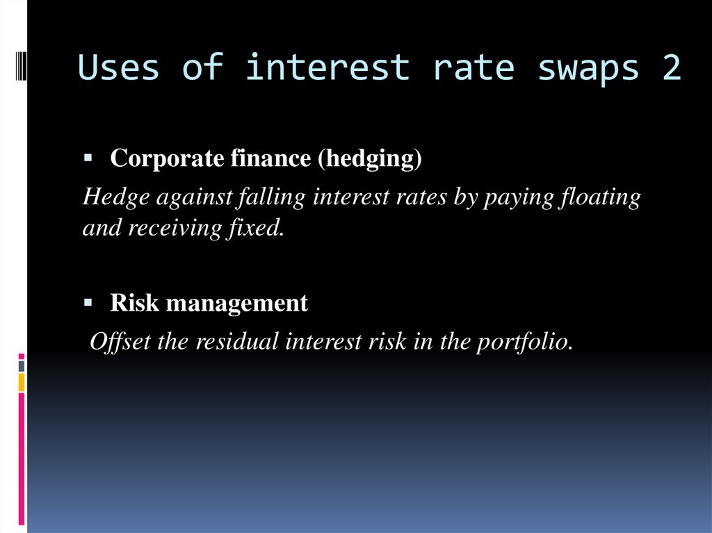 Uses of interest rate swaps 2