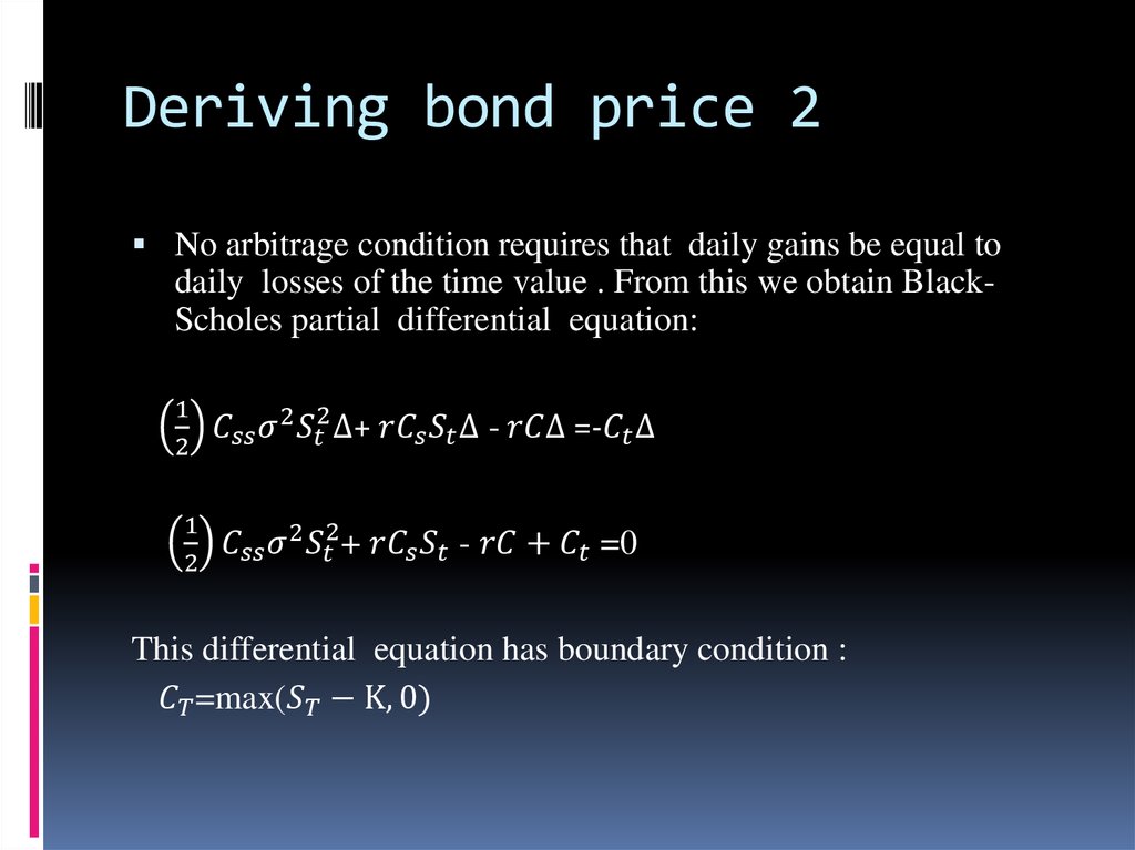 Deriving bond price 2