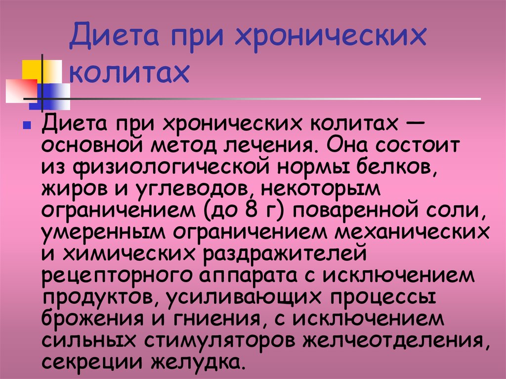 Диета При Обострении Хронического Колита С Запорами