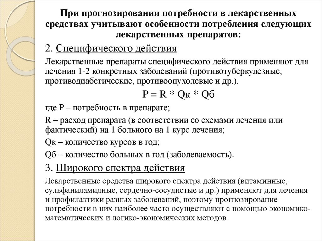 Расчет потребности в лекарственных препаратах в лпу образец