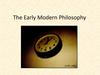 The Early Modern Philosophy