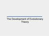 The Development of Evolutionary Theory