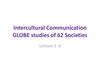 Intercultural Communication GLOBE studies of 62 Societies