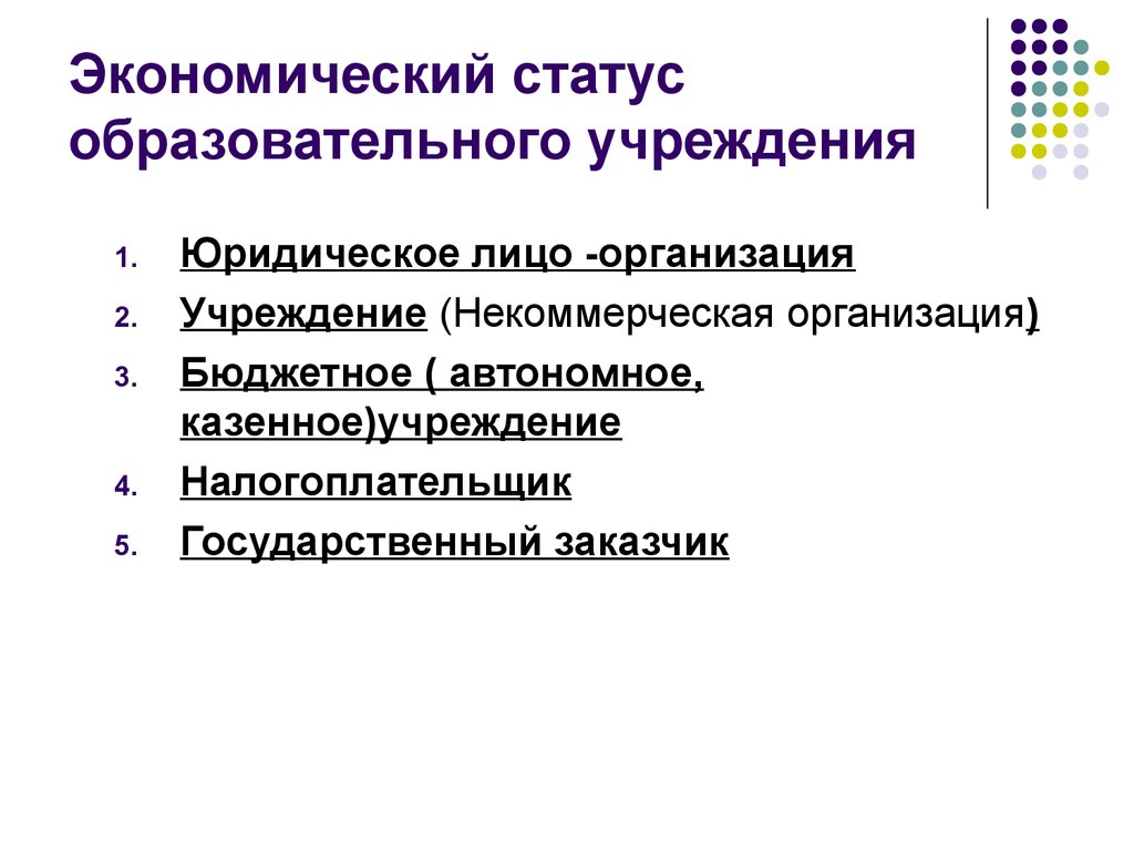 Статус образовательной организации. Экономический статус. Экономический статус примеры. Экономический статус личности. Статусы экономики.