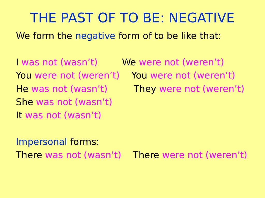 This Is The Past Simple Of The Verb To Be Online Presentation
