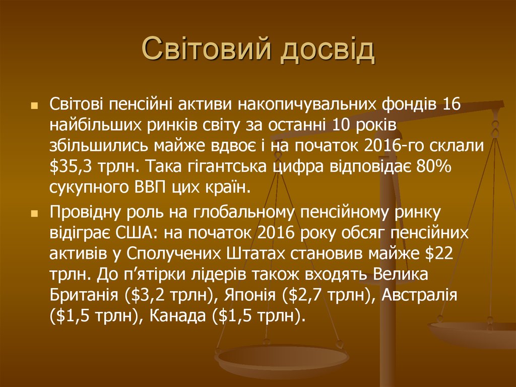 Світовий досвід