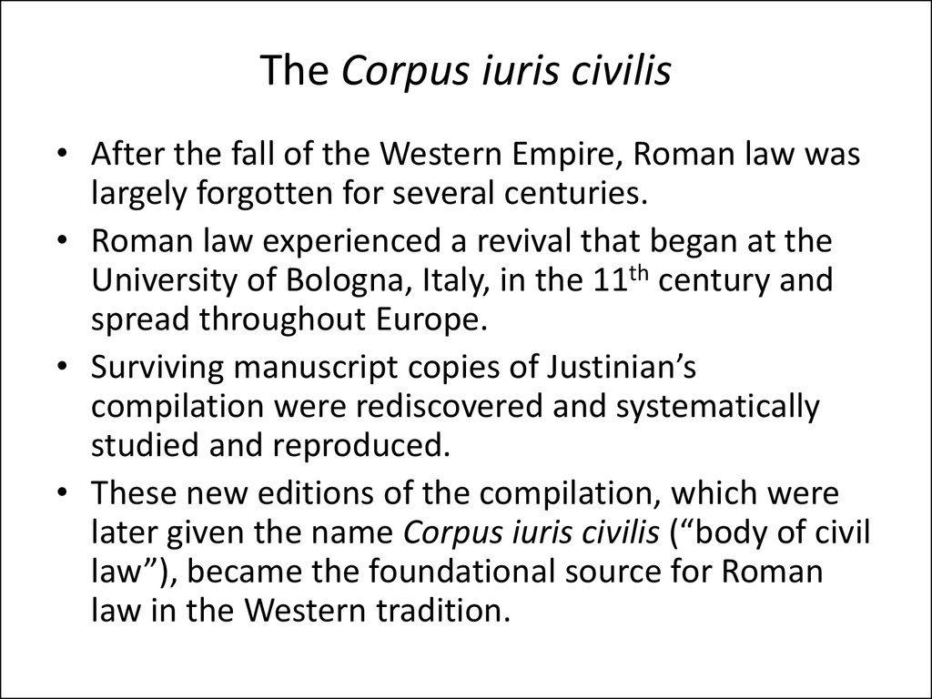 The Corpus iuris civilis