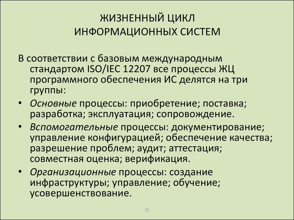 Управление программным проектом пронизывает все виды основной деятельности жизненного цикла ис