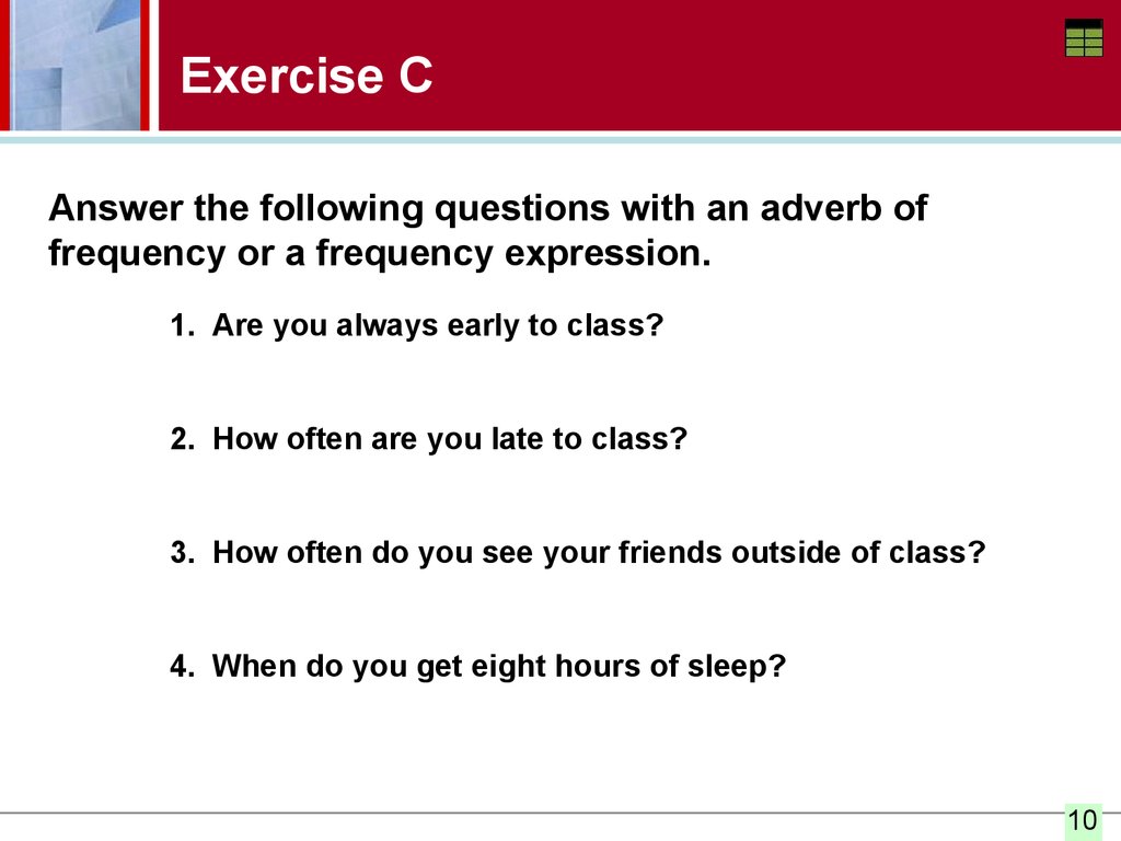 Adverbs of frequency. How often questions and frequency Sns-Brigh10