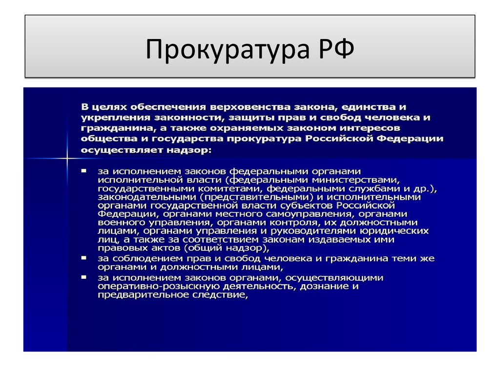 Прокурорский надзор за соблюдением прав и свобод человека и гражданина презентация