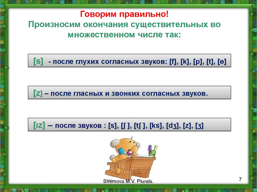 Верно окончание. Произношение окончания множественного числа в английском языке. Множественное число произношение окончаний. Правильное произношение во множественном числе. Множественное число правило произношения существительных.