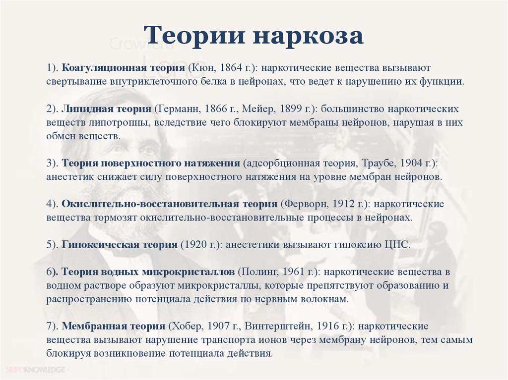 Теория средства. Теории наркоза. Основные теории наркоза. Теории общей и местной анестезии. Наркоз теории наркоза.