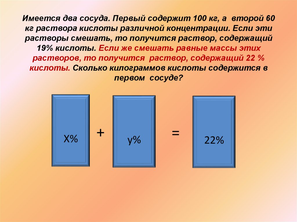 Имеются два сосуда первый содержит 30