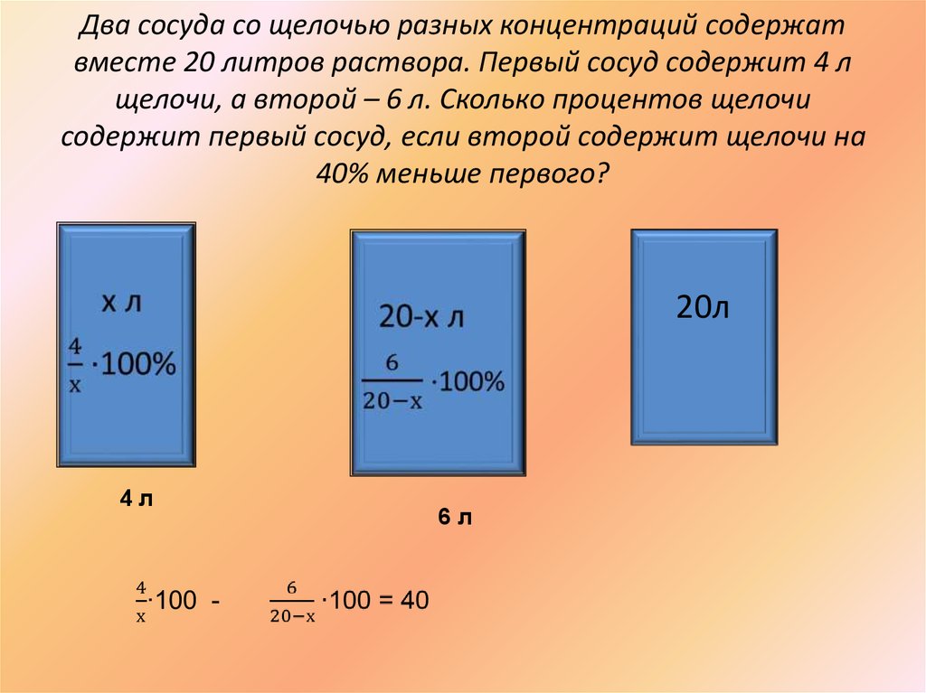 Имеется два раствора первый содержит