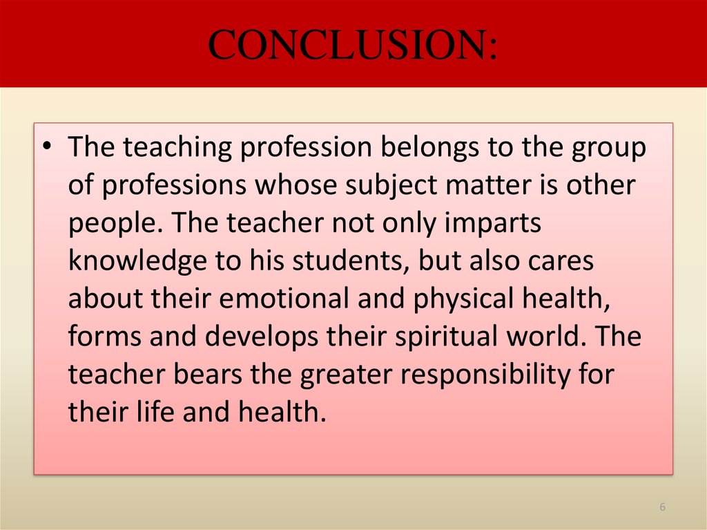 role of teacher conclusion