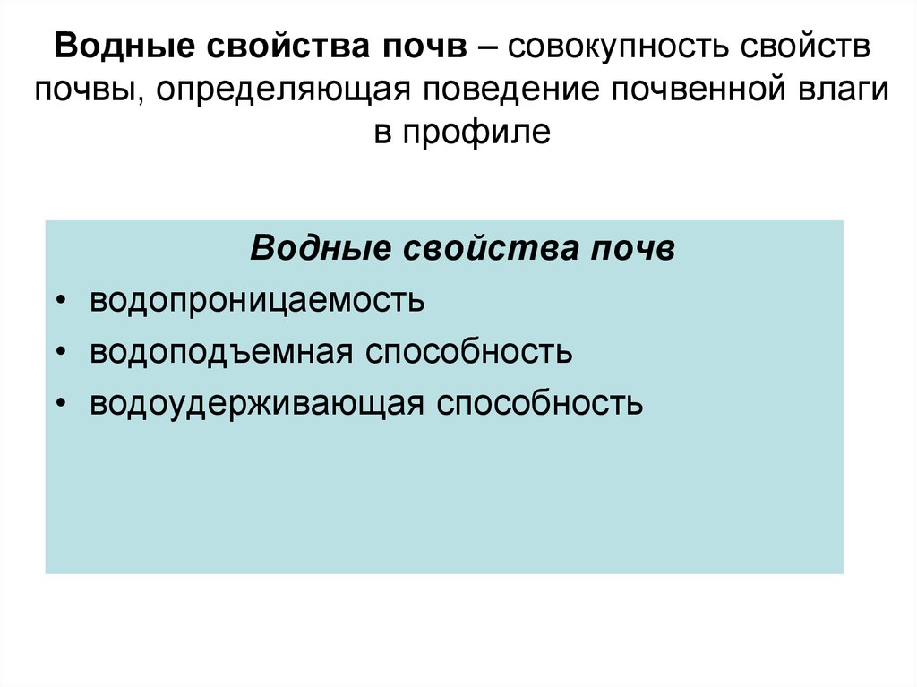 Водные свойства почвы картинки