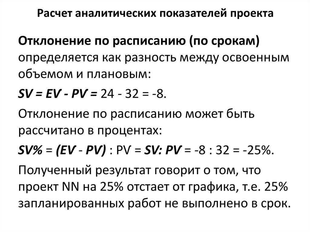 Расчет отклонения