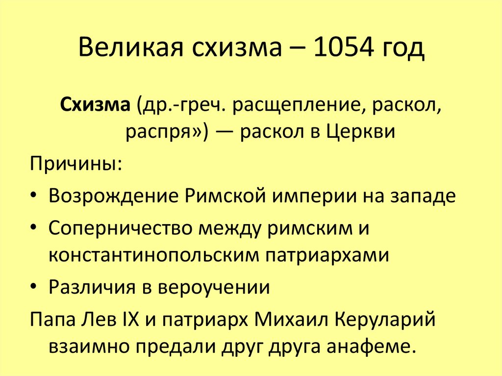 Раскол 1054 года