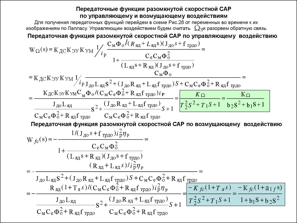 Передаточная функция объекта равна изображению по лапласу