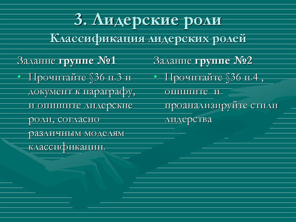 Групповая дифференциация и лидерство 10 класс