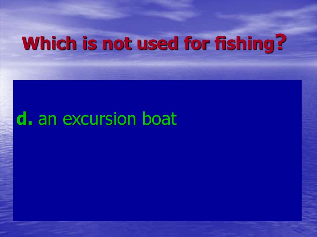 Which is not used for fishing?