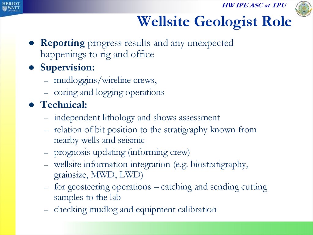 Wellsite Geologist Role