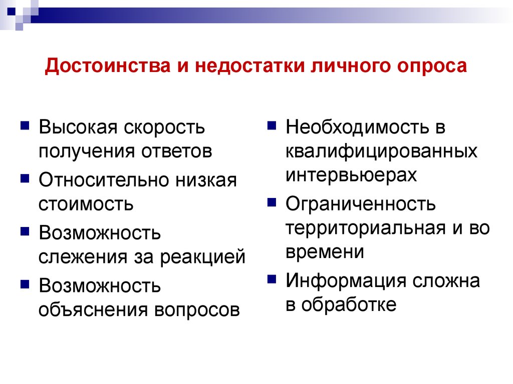 Ответ относительно. Достоинства и недостатки личного опроса. Недостатки личного опроса. Почтовый опрос достоинства и недостатки. Достоинства и недостатки анкетирования.