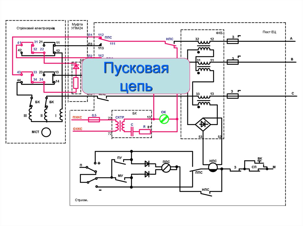 Семипроводная схема стрелки