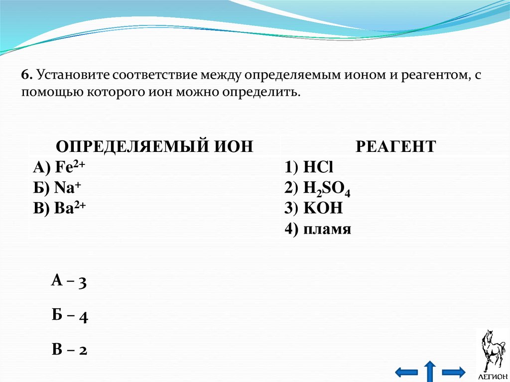 Установите соответствие между формулой и реагентами. Соответствие между ионом и реактивом. Ионом и реагентом. Установите соответствие между ионами. Соответствие между определяемым ионом и реактивом на него.