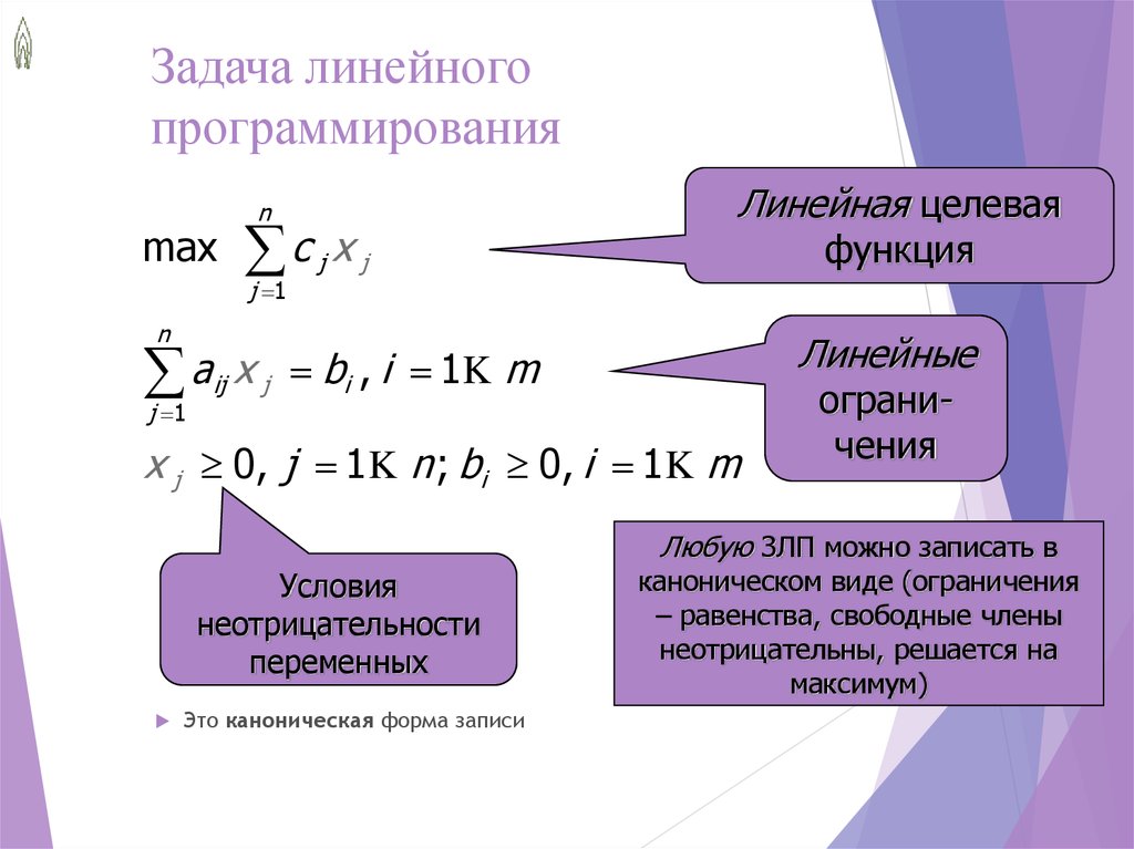 Решение линейных задач