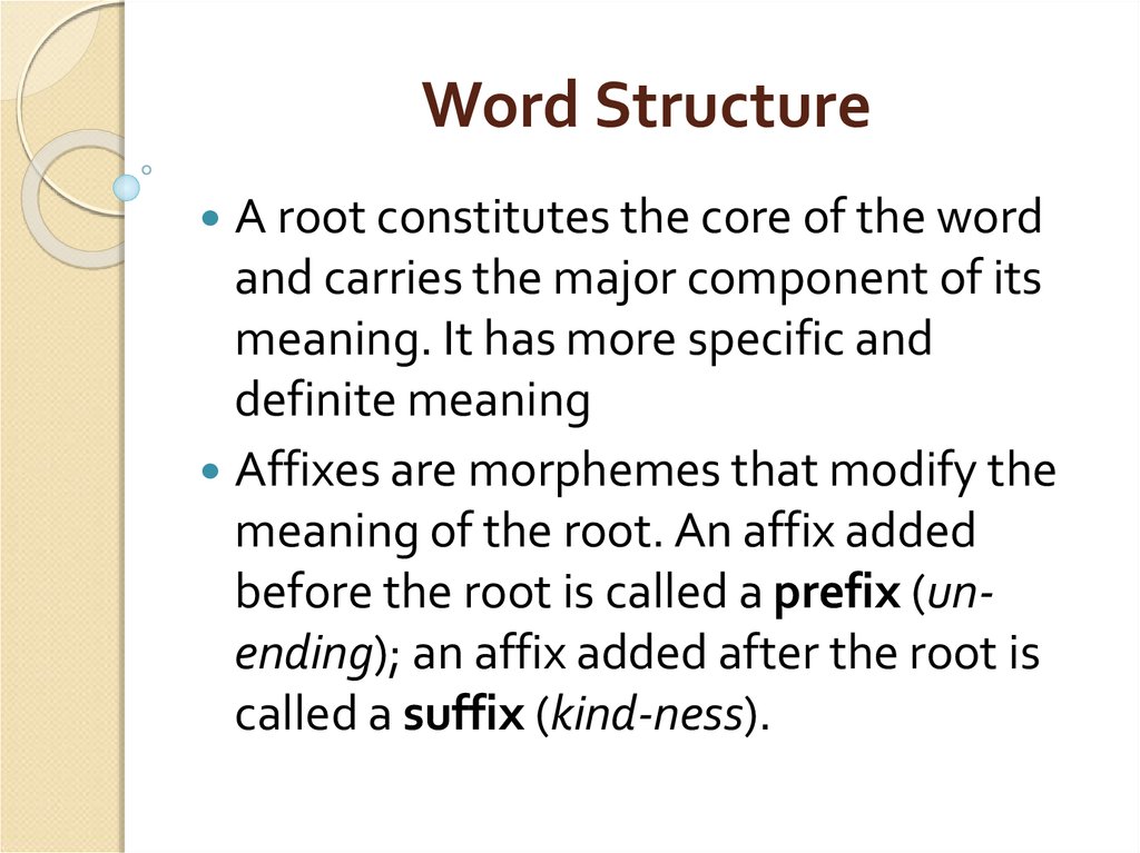 Word Structure