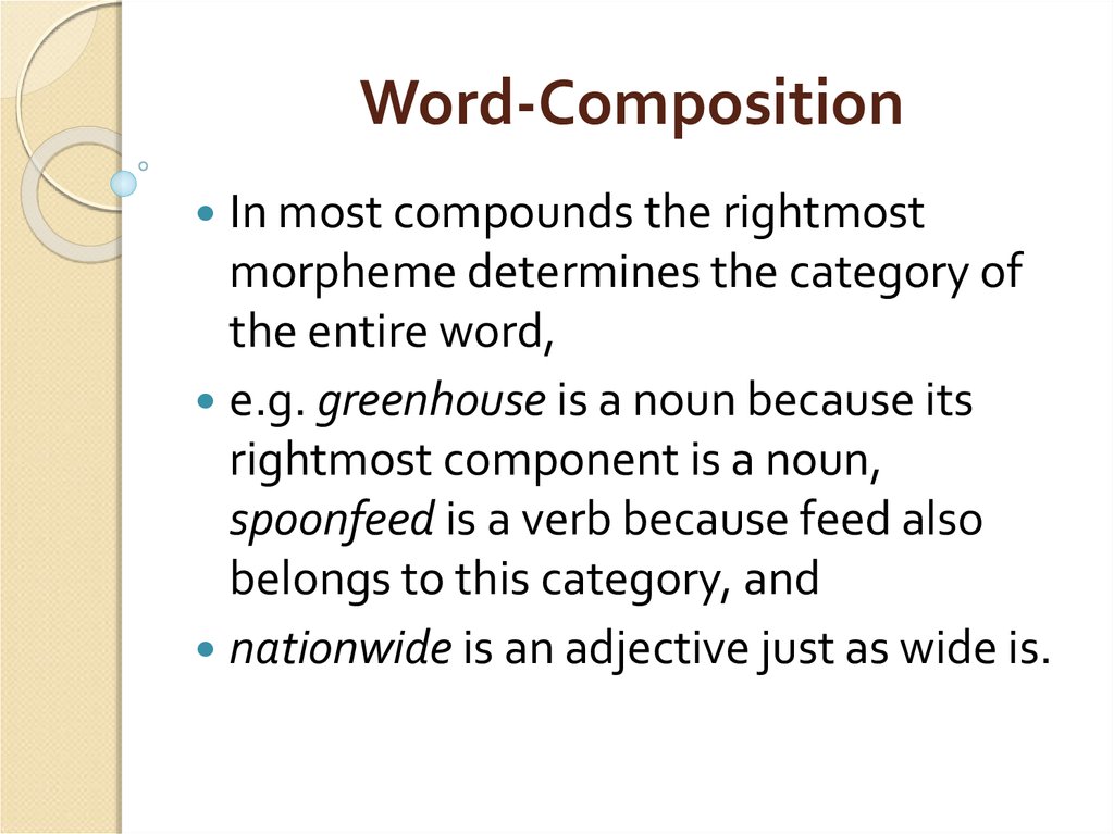 Word Structure And Word Formation Lecture 4 Online Presentation