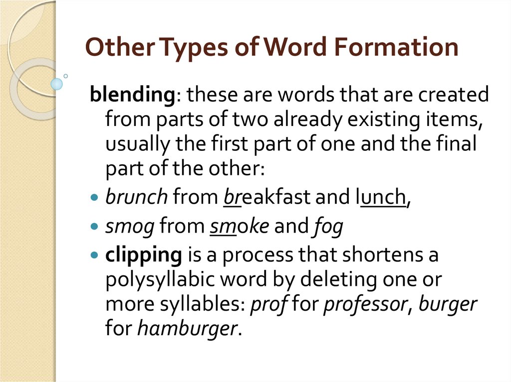 Word Structure And Word Formation Lecture 4 Online Presentation