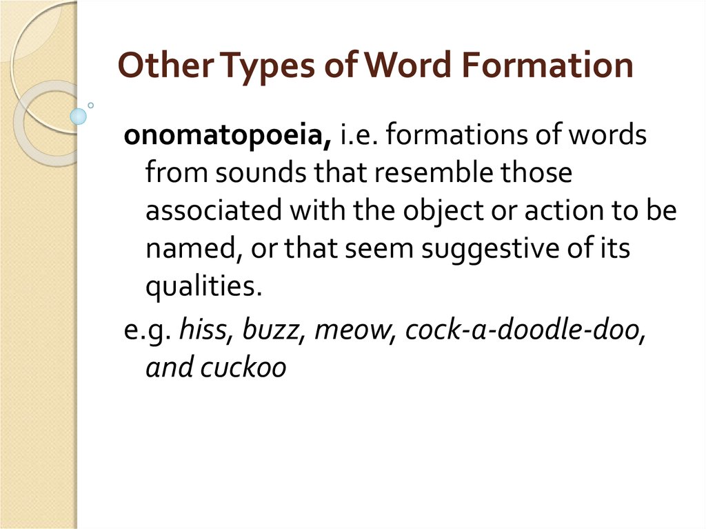 Other Types of Word Formation