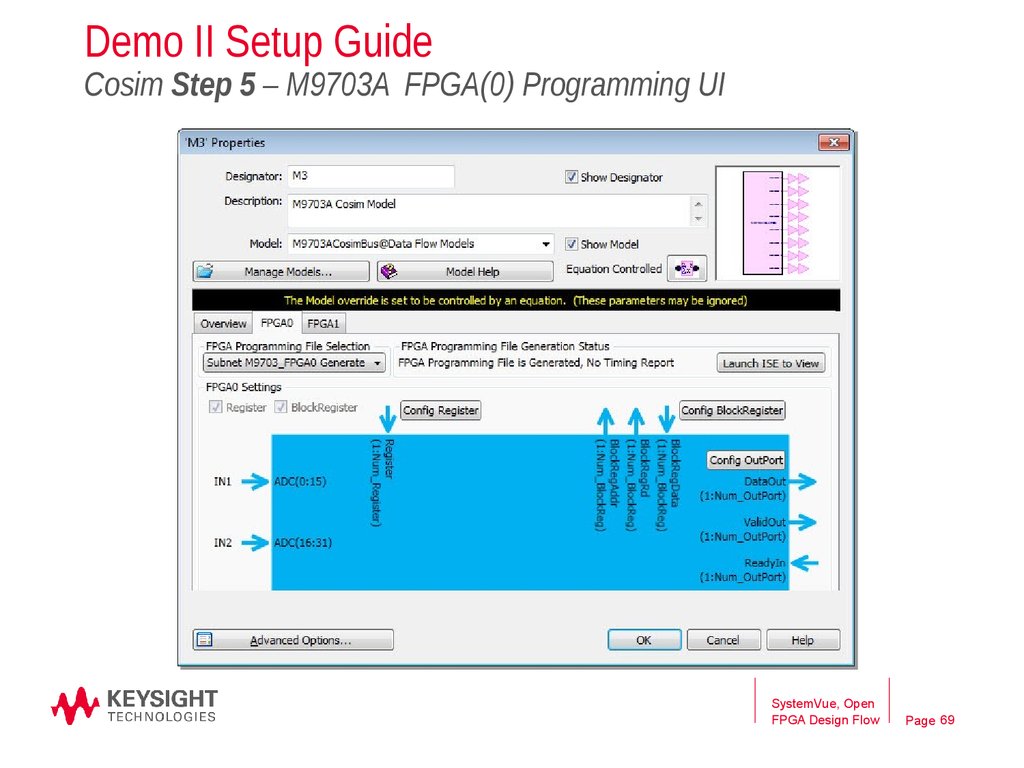 Demo II Setup Guide Cosim Step 5 – M9703A FPGA(0) Programming UI