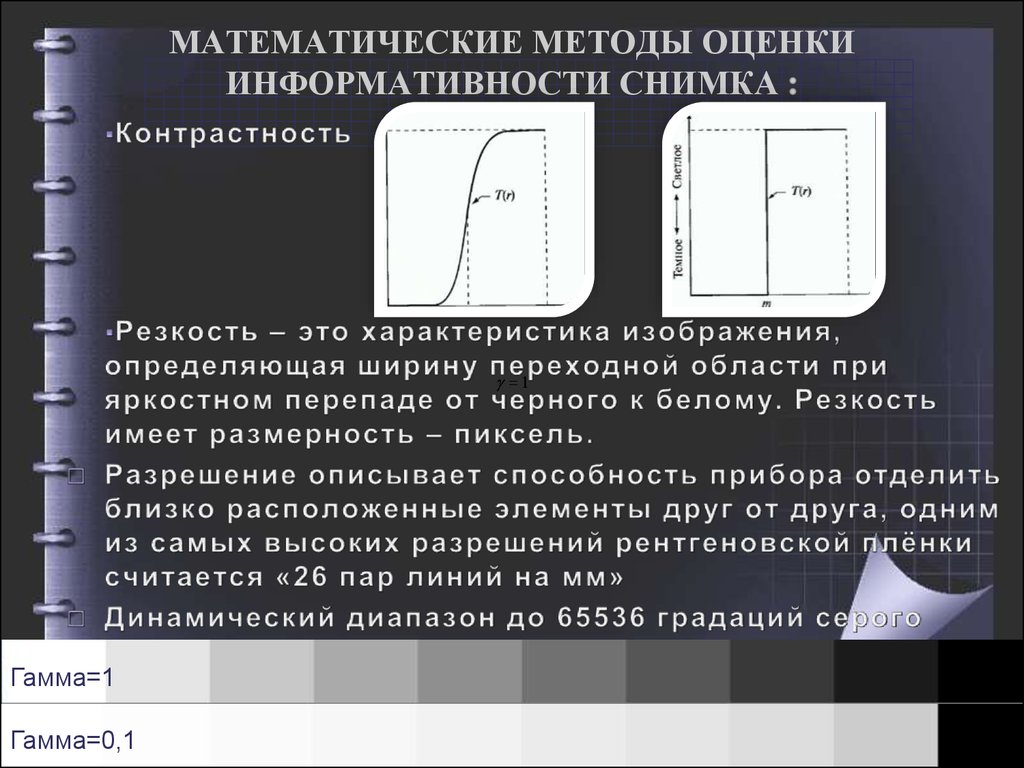 3 характеристики изображения