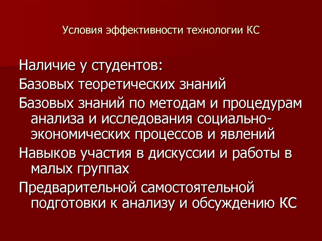 Эффективность технологии