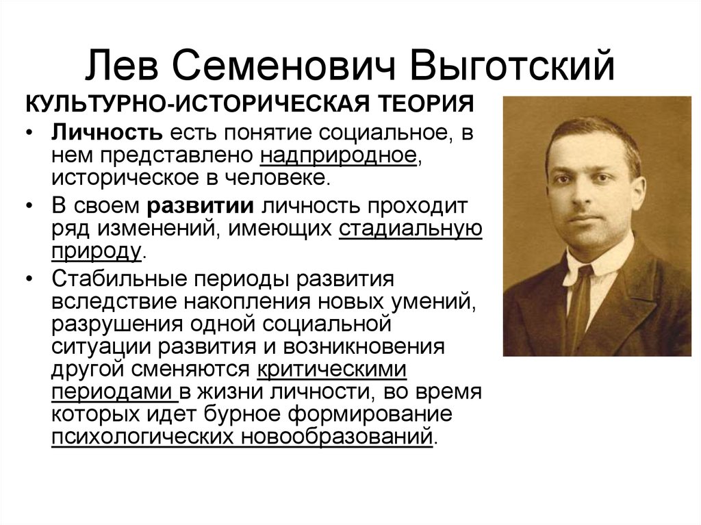 С точки зрения л с выготского. Выготский Лев Семенович теория. Выготский Лев Семенович теория личности. Выготский личность это. Теория Выготского в психологии.